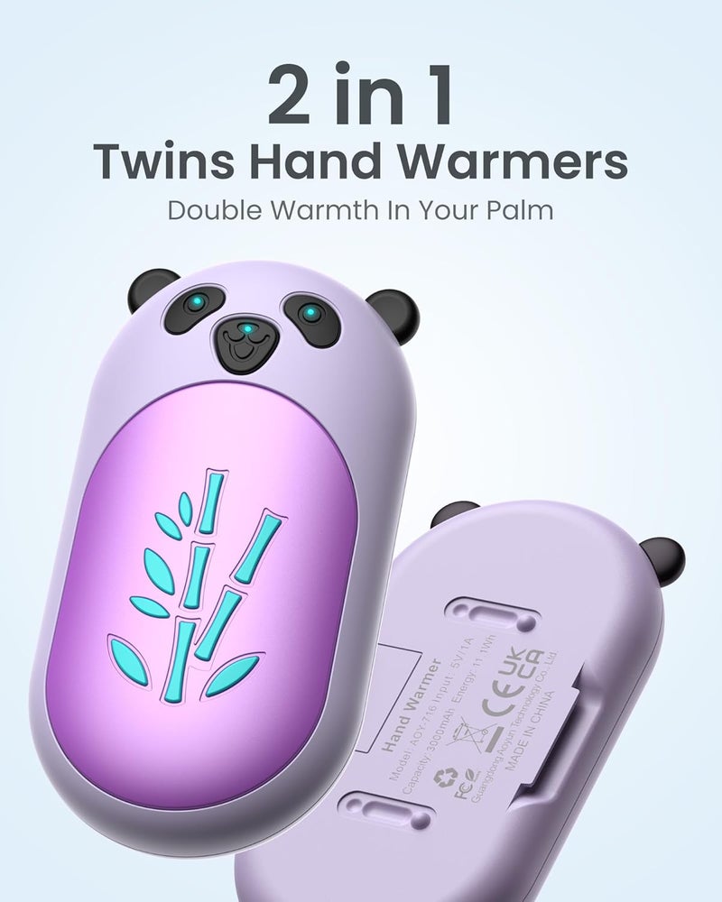 AaoLin Hand Warmers Rechargeable 2 Pack, 6000mAh Electric Hand Warmer Reusable, 20Hrs Long Heating, Portable Pocket Heater Handwarmer for Women Men, Outdoor Camping, Hunting Gear - Image 2